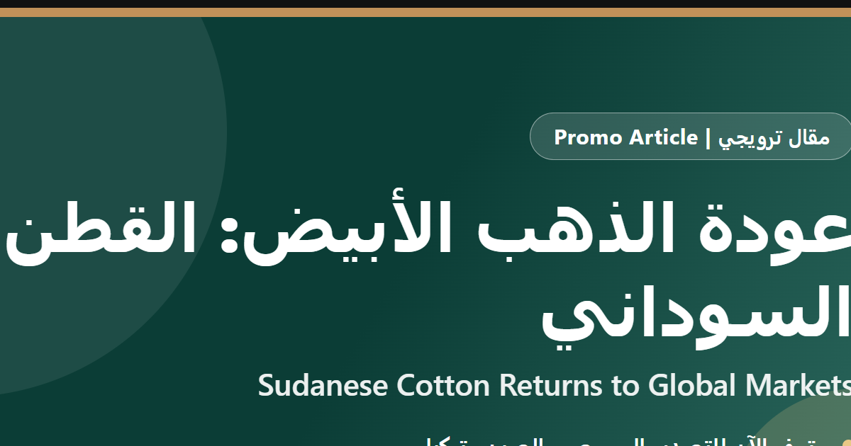 القطن السوداني طويل التيلة: عودة الذهب الأبيض إلى الأسواق العالمية